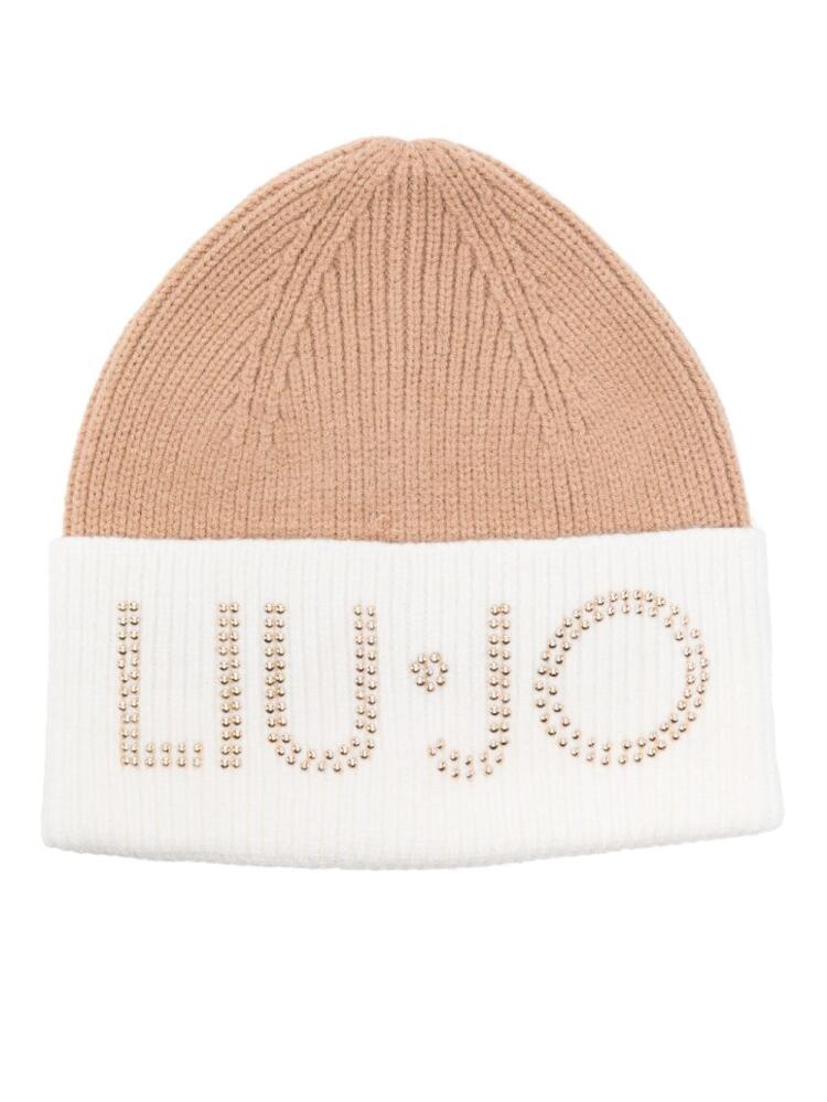 LIU JO logo studs beanie - Brown Cover