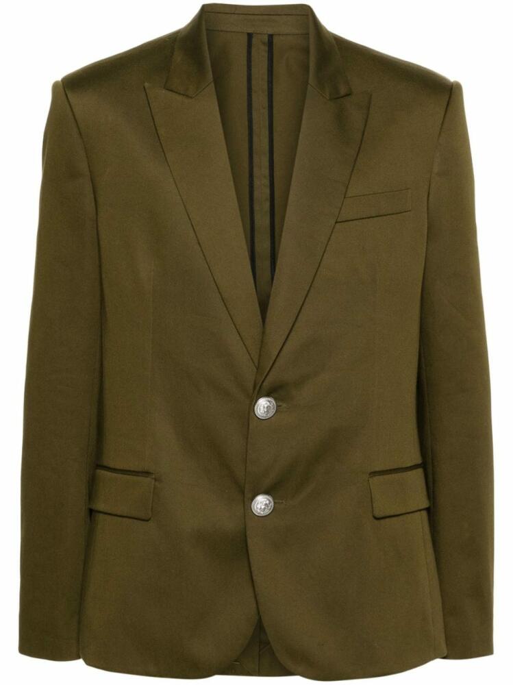 Balmain cotton single-breasted blazer - Green Cover