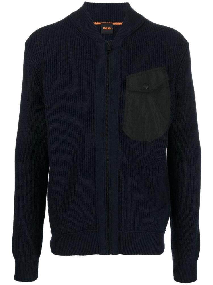 BOSS zipped-up knit cardigan - Blue Cover