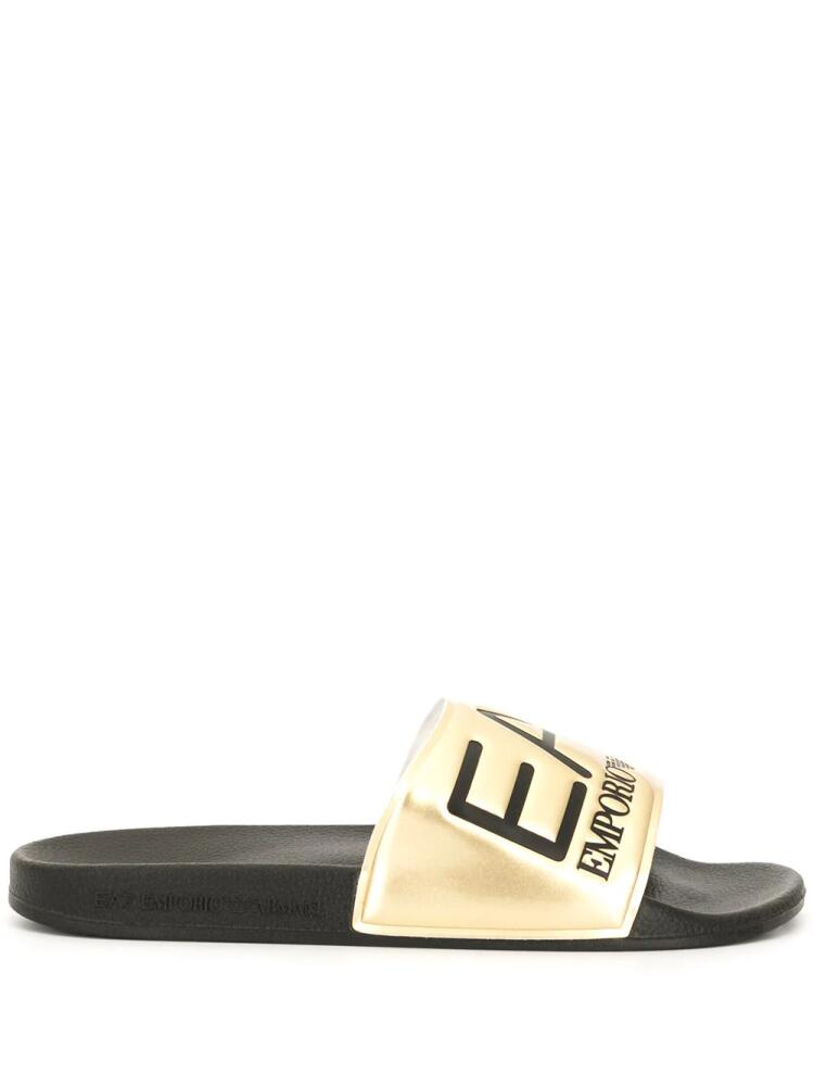 Ea7 Emporio Armani branded slides - Gold Cover