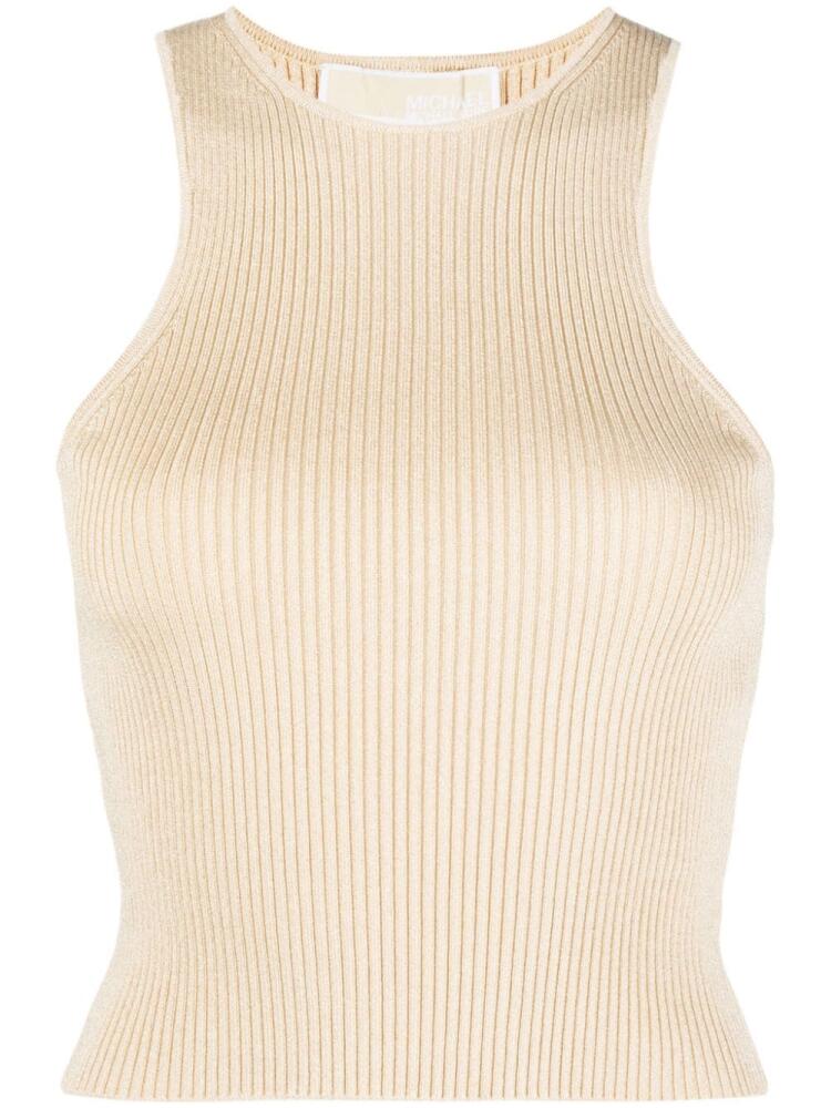 Michael Michael Kors racerback metallic-knit tank top - Gold Cover