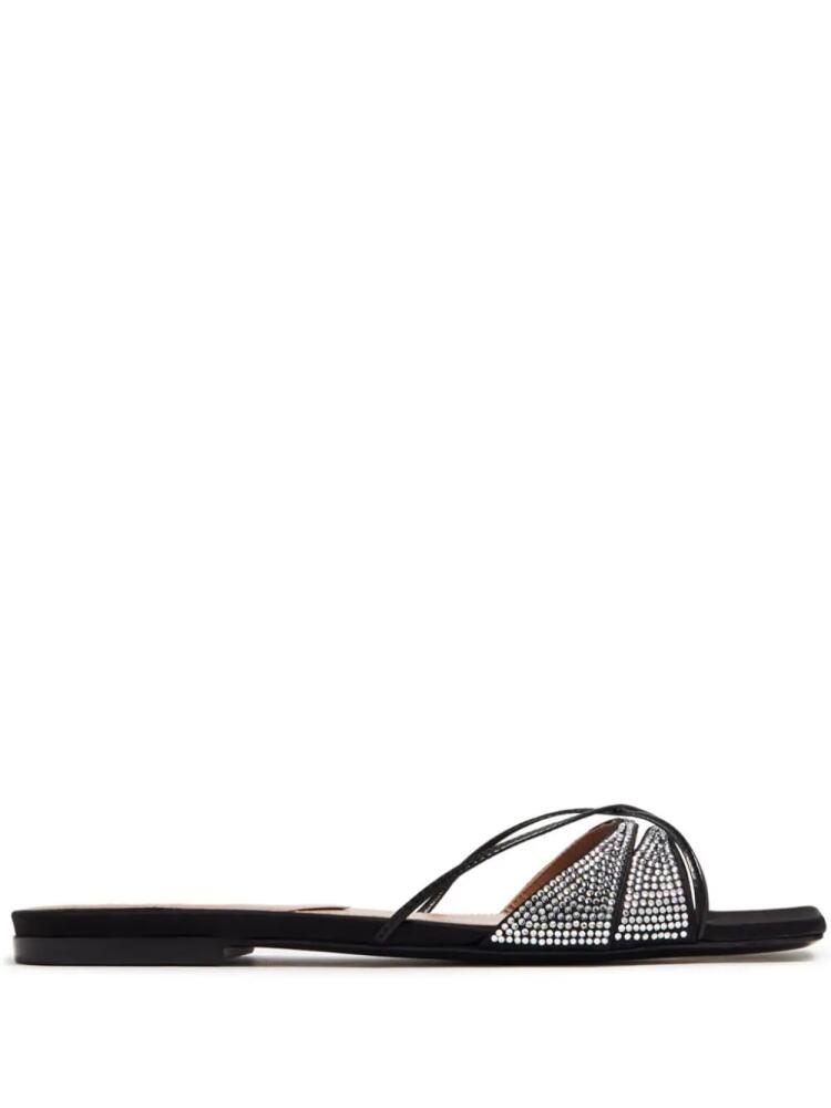 D'ACCORI embellished flat leather sandals - Black Cover