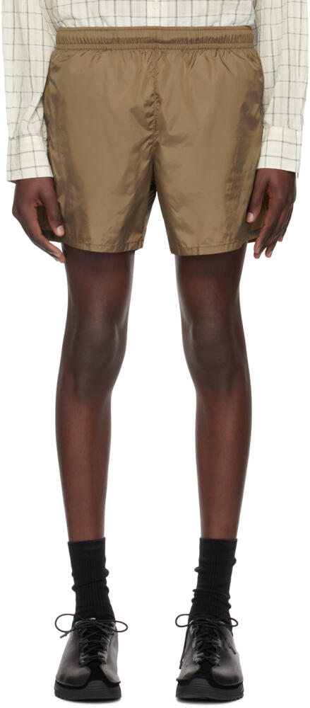 OUR LEGACY Khaki Drape Tech Swim Shorts Cover