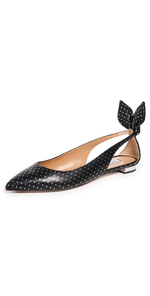 Aquazzura Bow Tie Flats Black/Silver Cover