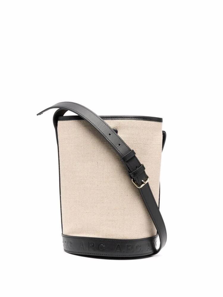 A.P.C. Hélène contrast-trim bucket bag - Neutrals Cover