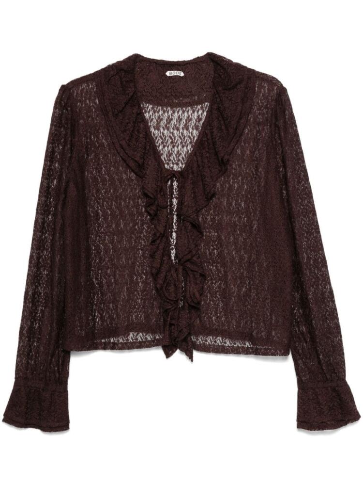 BODE lace flounce shirt - Brown Cover