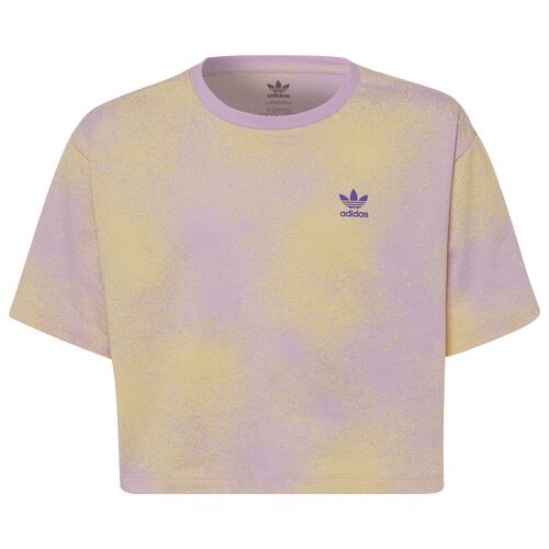 adidas Originals Crop T-Shirt - Girls' Grade School Orange/Purple Cover