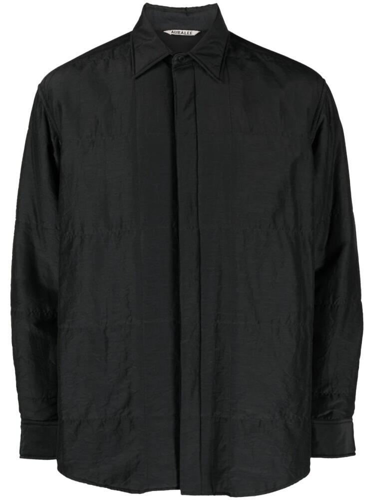 Auralee quilted cotton-silk blend shirt - Black Cover