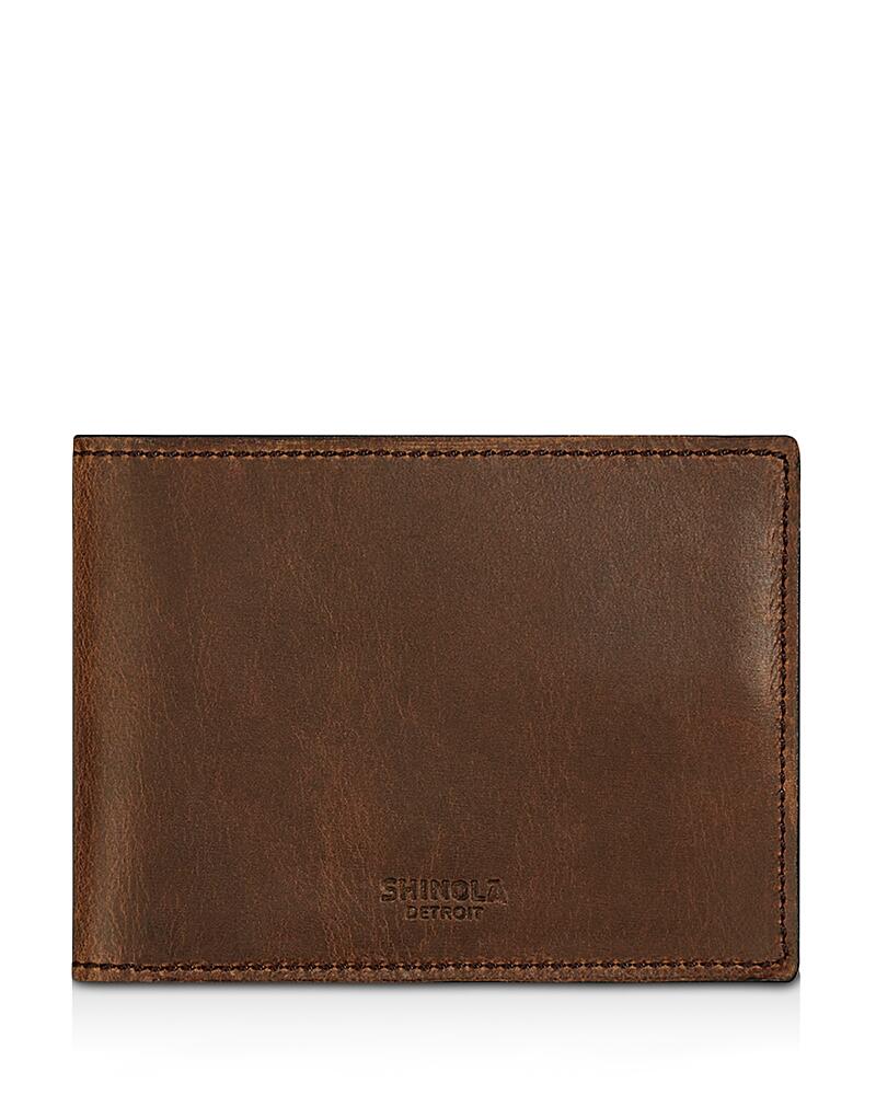 Shinola Slim Navigator Distressed Leather Bi Fold Wallet Cover