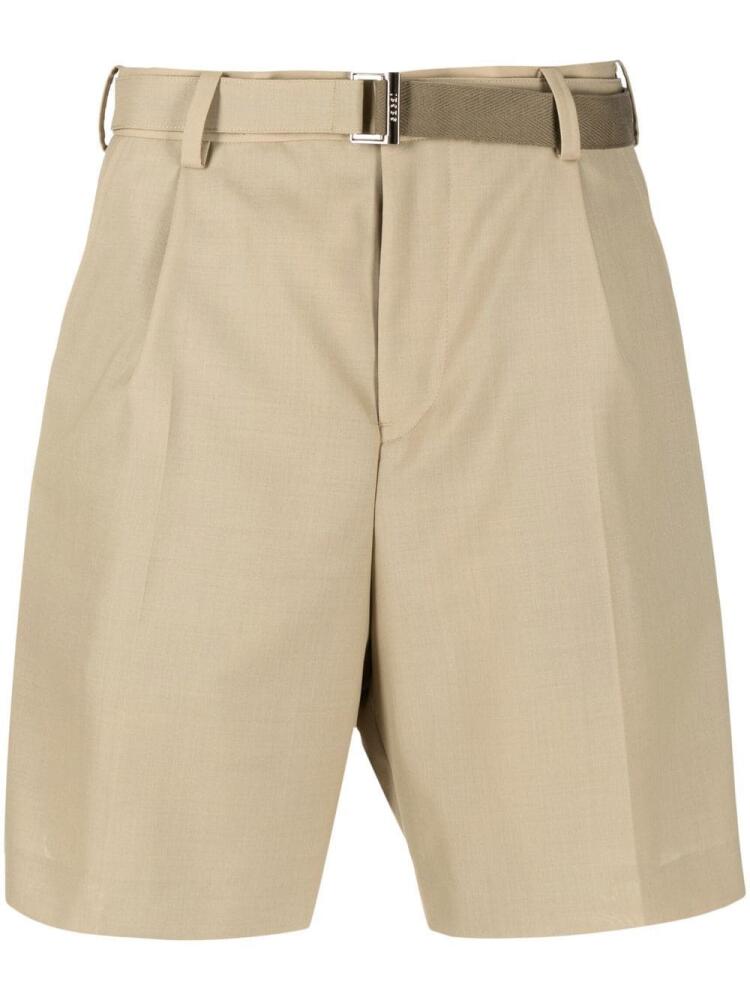 sacai belted-waist bermuda shorts - Neutrals Cover