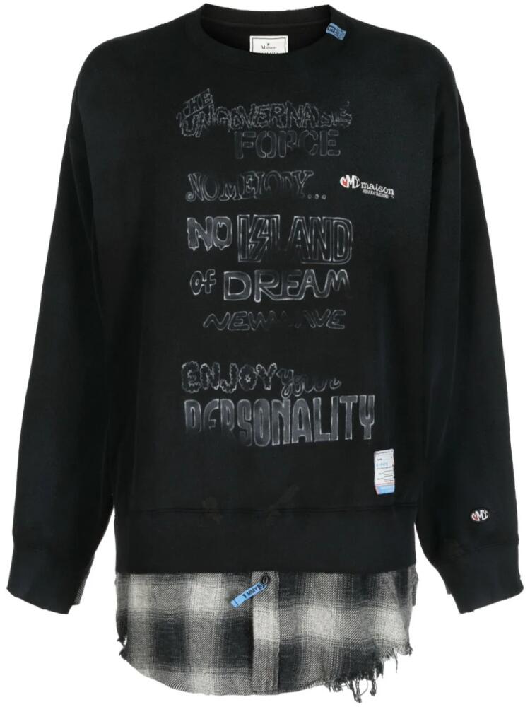 Maison MIHARA YASUHIRO raw-cut distressed cotton sweatshirt - Black Cover