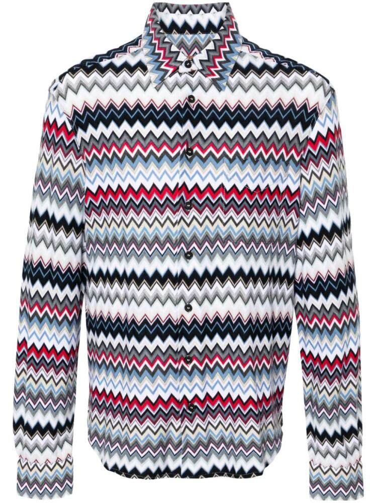 Missoni chevron-knit cotton shirt - Red Cover