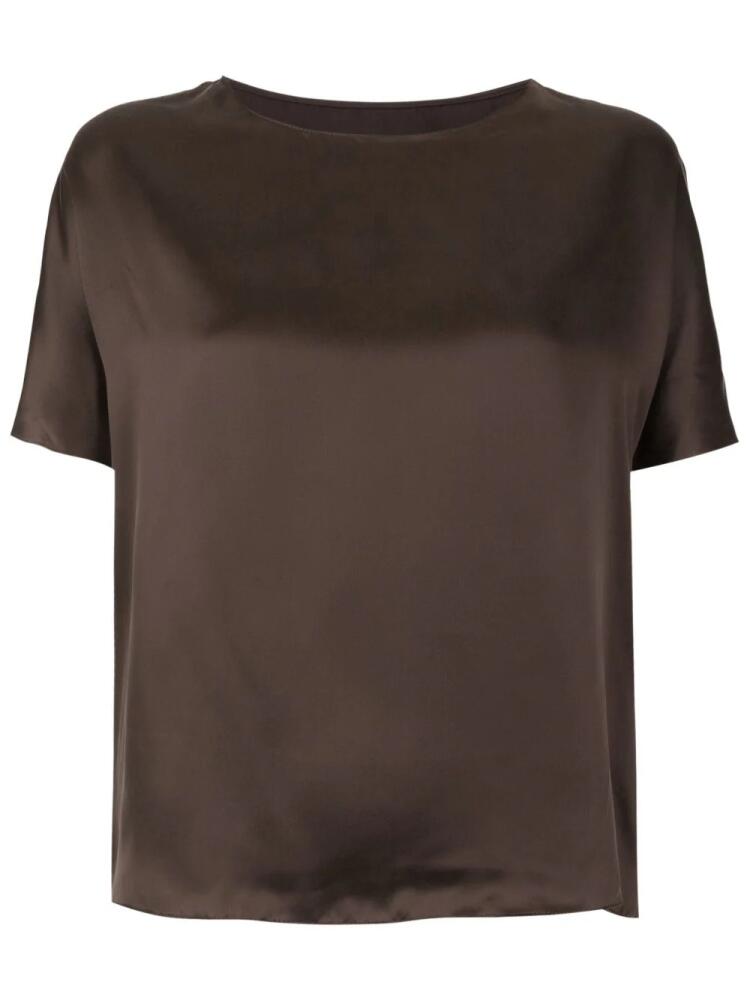 Uma | Raquel Davidowicz short-sleeve silk T-shirt - Brown Cover