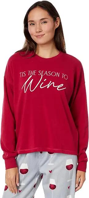 P.J. Salvage Holiday Sweatshirt (Crimson) Women's Pajama Cover