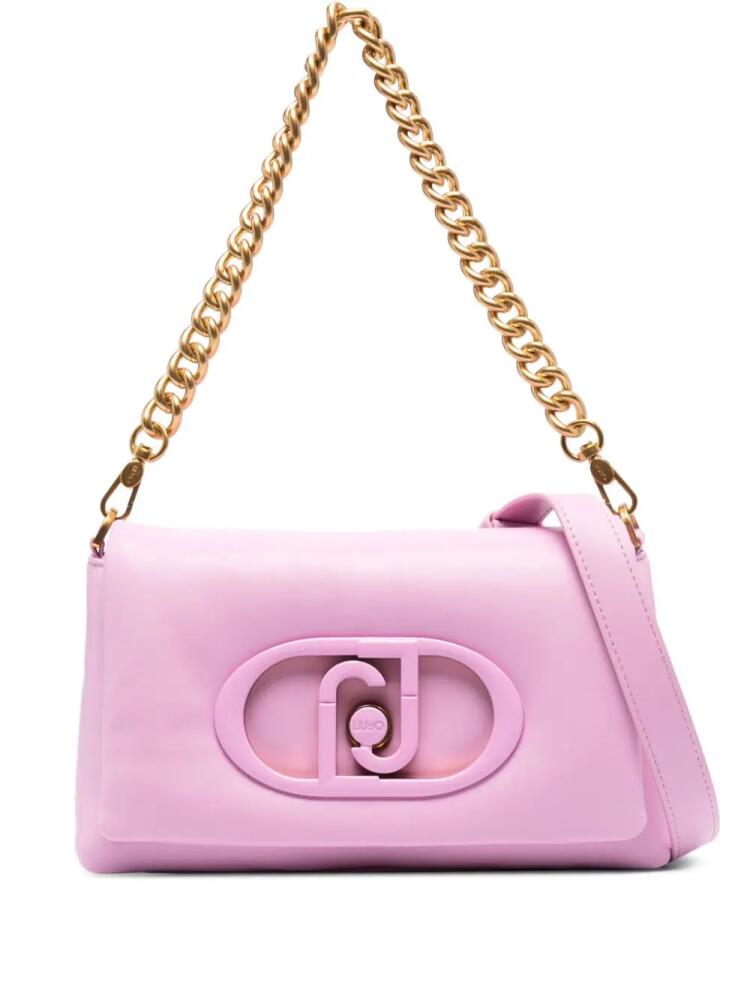 LIU JO logo-lettering faux-leather shoulder bag - Pink Cover