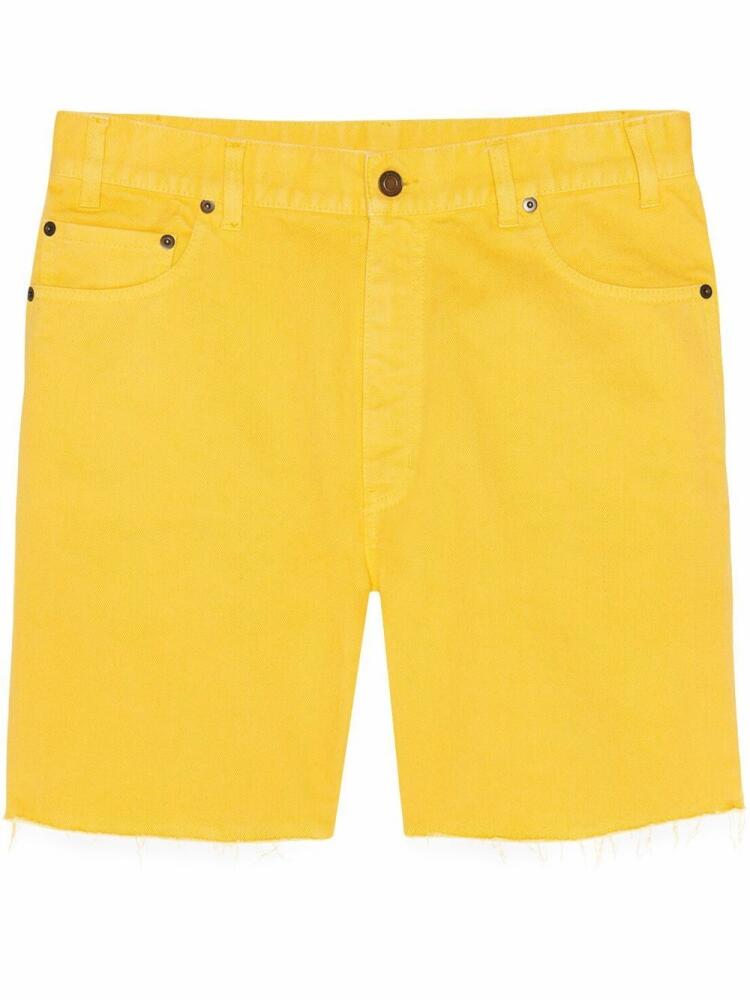 Saint Laurent mid-rise denim shorts - Yellow Cover