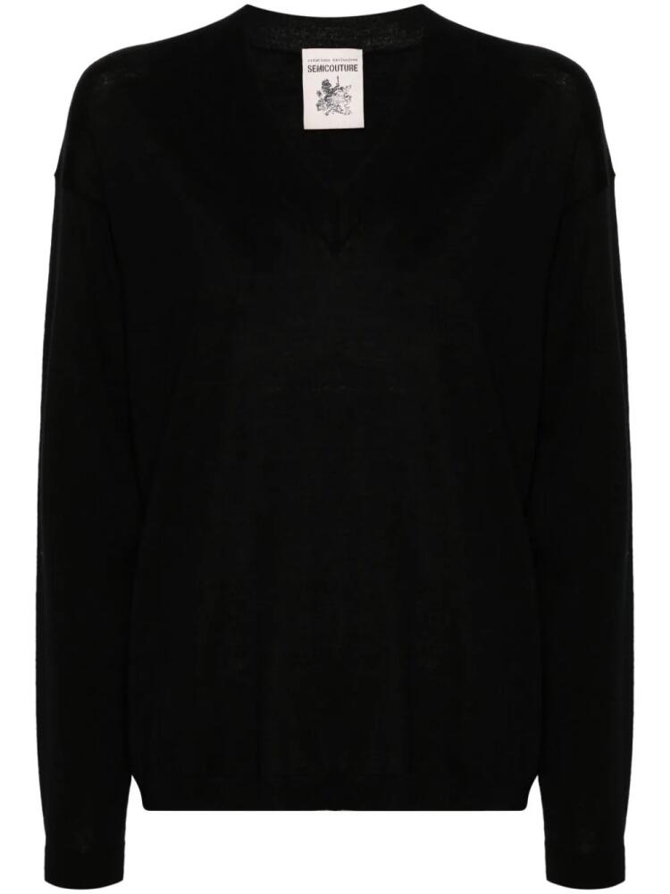 Semicouture virgin wool sweater - Black Cover