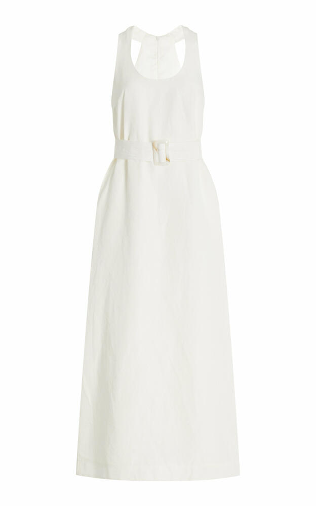 Matthew Bruch - Linen-Blend Midi Tank Dress - White Cover