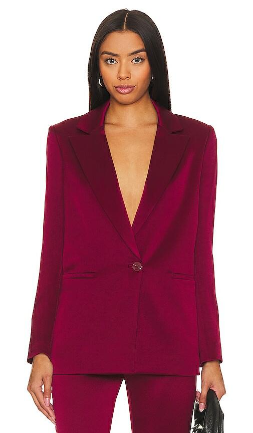 Alice + Olivia Denny Notch Collar Bf Blazer in Burgundy Cover