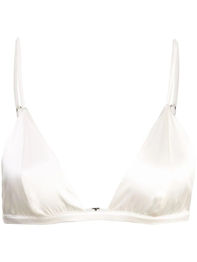 Fleur Du Mal luxe triangle bra - White Cover