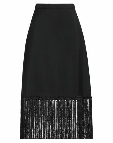 Burberry Woman Midi skirt Black Mohair wool, Virgin Wool Cover