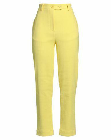 Brand Unique Woman Pants Yellow Cotton, Elastane Cover