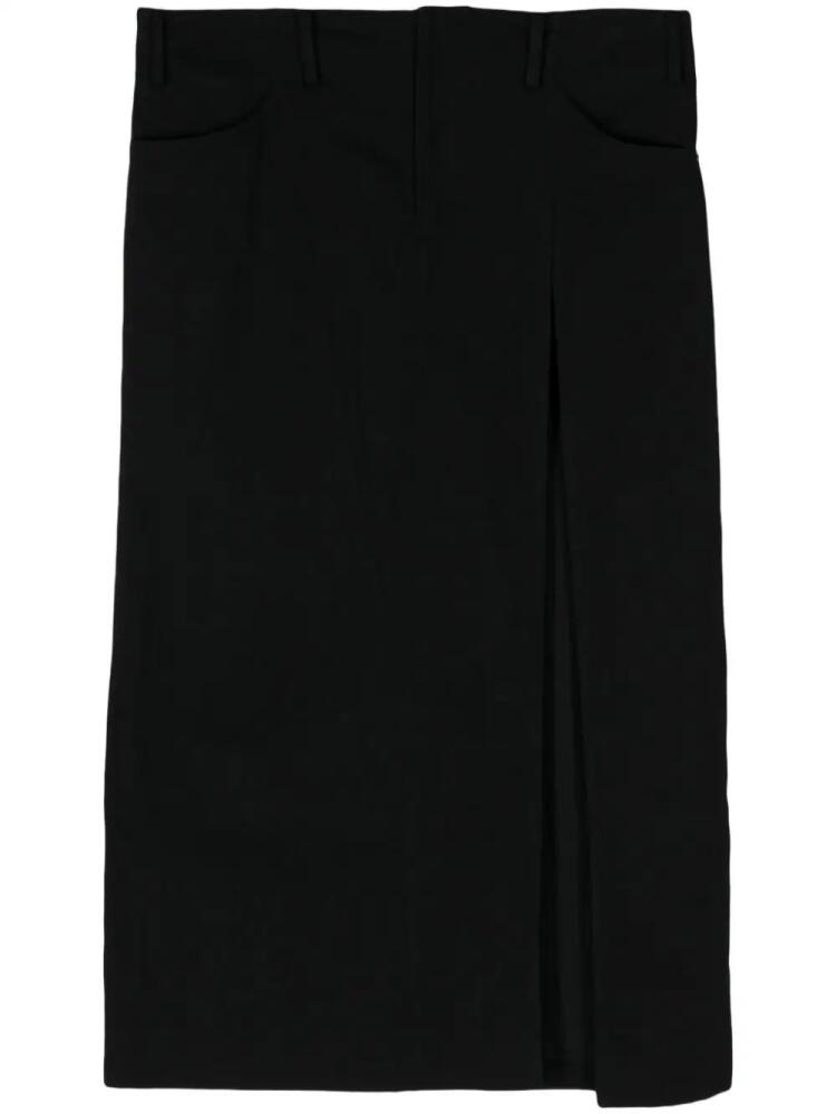 Yohji Yamamoto side-slit denim maxi skirt - Black Cover