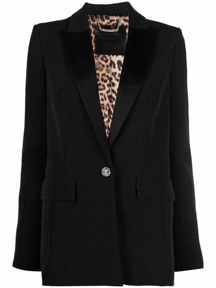 Philipp Plein sequinned tiger single-breasted blazer - Black Cover