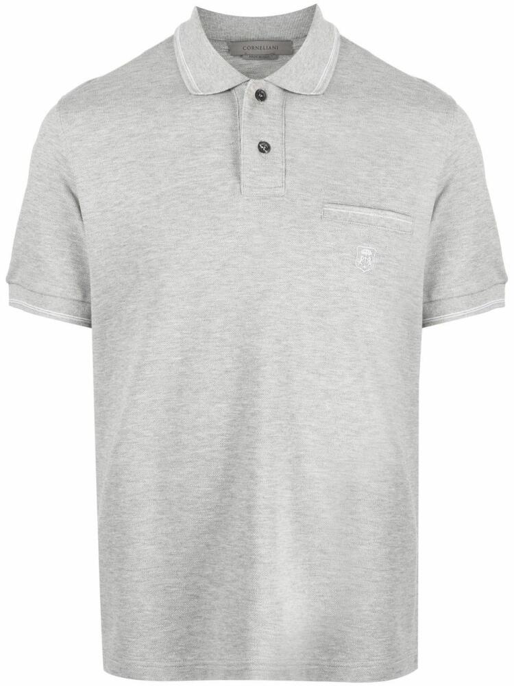 Corneliani embroidered-logo polo shirt - Grey Cover