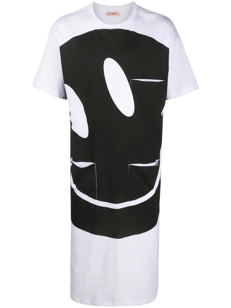 Raf Simons Smiley print long T-shirt - White Cover