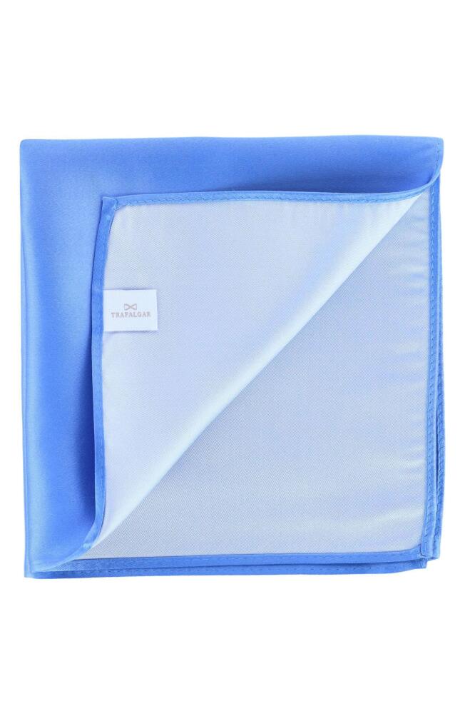 Trafalgar Sutton Solid Silk Pocket Square in Blue Cover