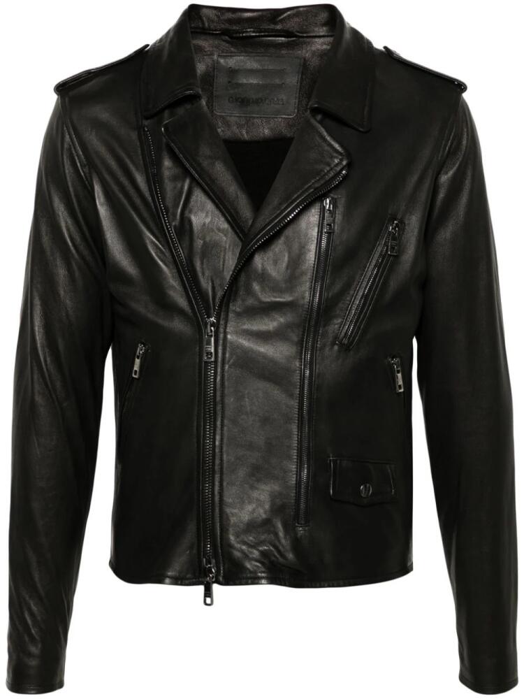 Giorgio Brato leather biker jacket - Black Cover