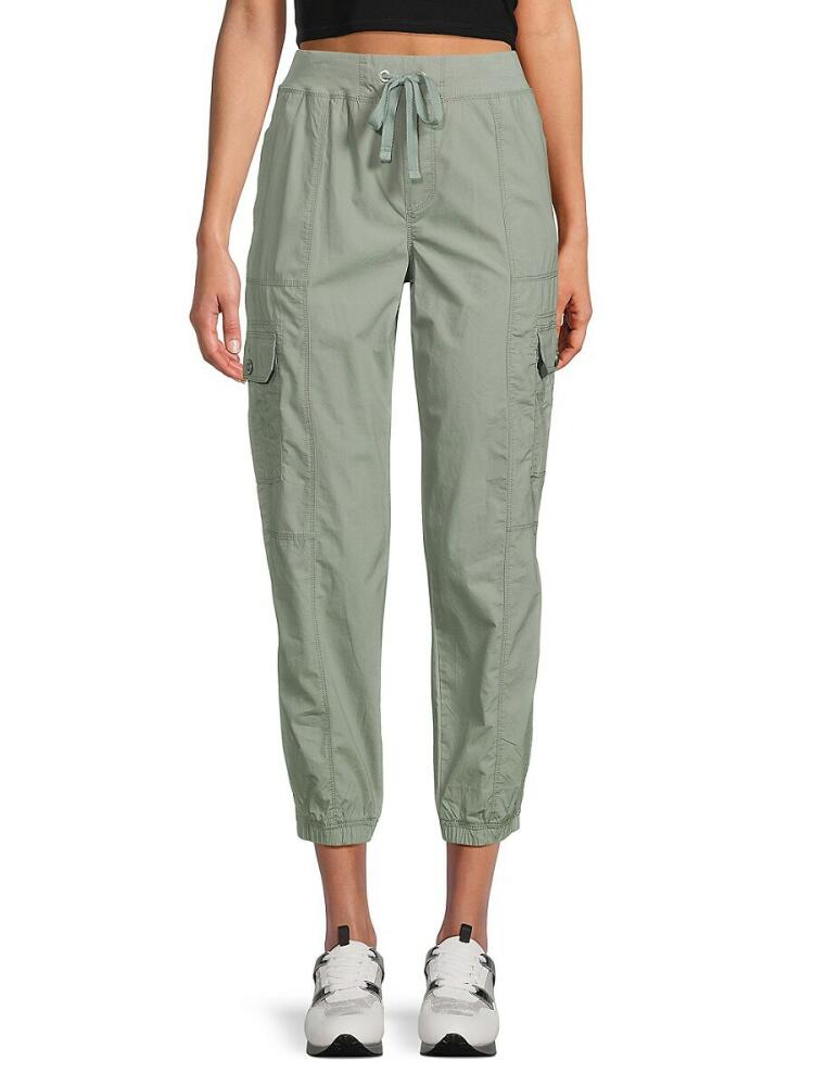 DKNY Sport Women's Cargo Cropped Joggers - Green Cover