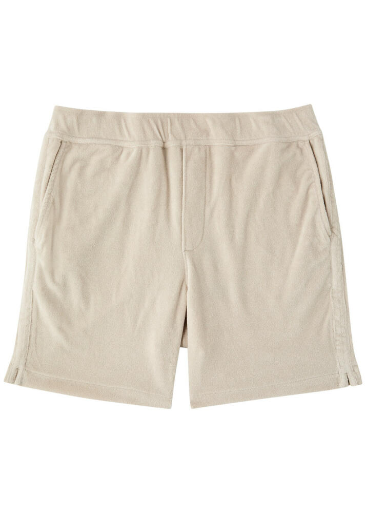 Paige Lee Cotton-blend Terry Shorts - Cream Cover