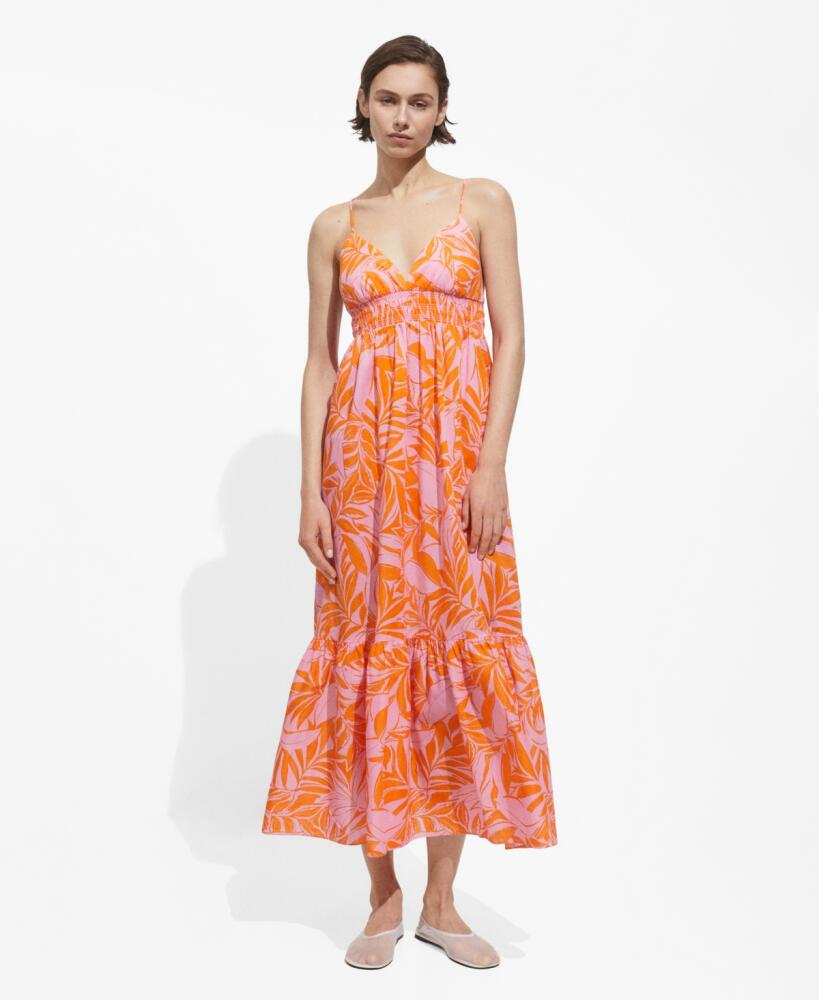 Mango Women's Printed Long Dress - Orange Cover