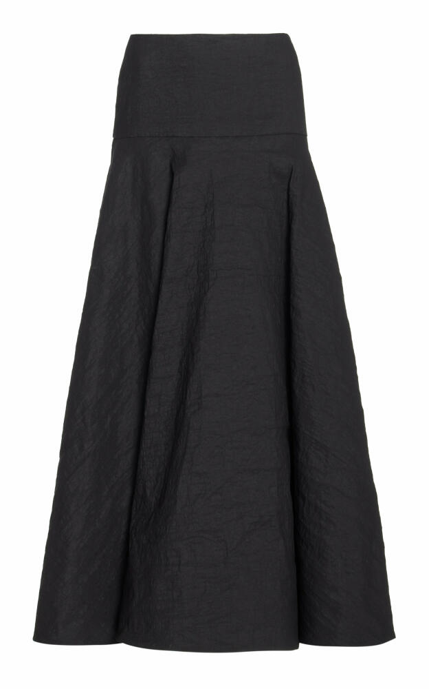 Brandon Maxwell - The Ember Linen-Blend Midi Skirt - Black Cover