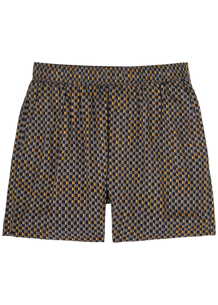 Paige Sanda Checked Shorts - Brown Cover