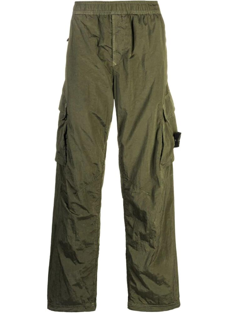 Stone Island Compass-patch cargo trousers - Green Cover