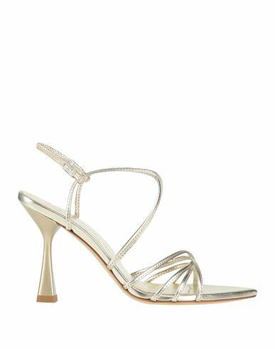 Giampaolo Viozzi Woman Sandals Platinum Leather Cover