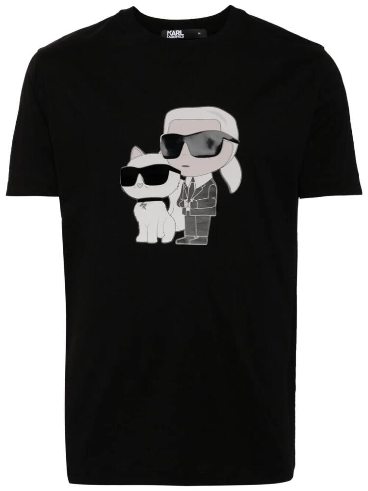 Karl Lagerfeld Ikonik Karl & Choupette cotton T-shirt - Black Cover