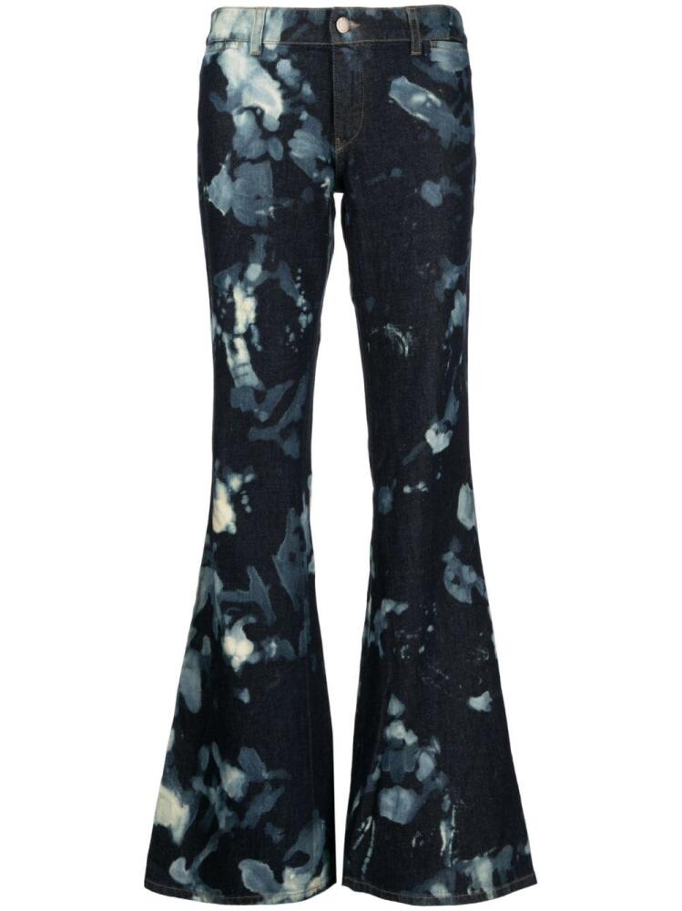 Stain Shade tie-dye flared trousers - Blue Cover