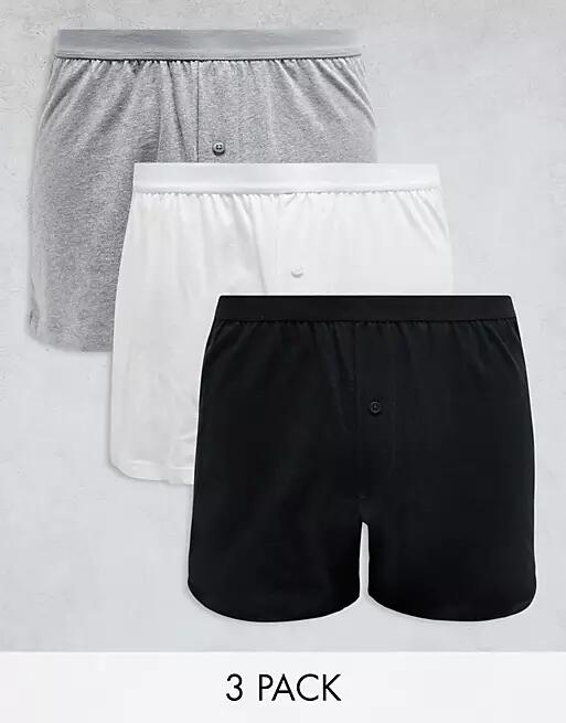 ASOS DESIGN 3 pack jersey boxers in multiple colors Cover