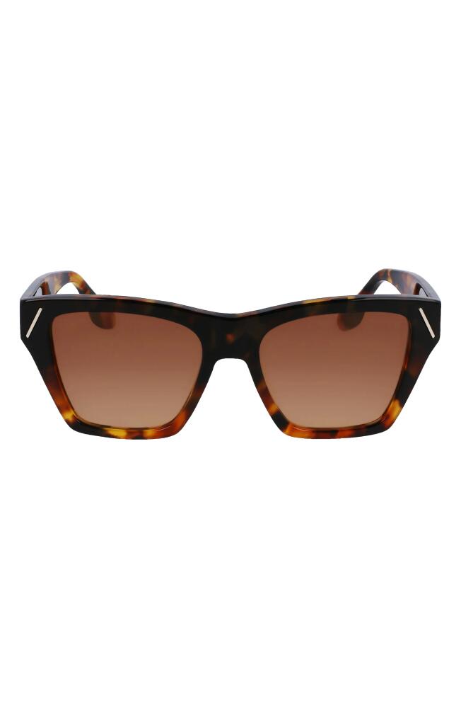 Victoria Beckham 55mm Modified Rectangle Sunglasses in Dark Havana Fade Cover