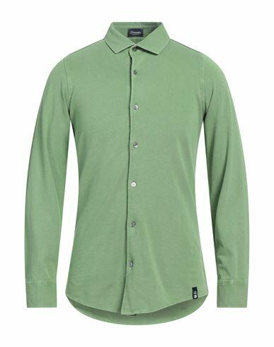 Drumohr Man Shirt Light green Cotton Cover