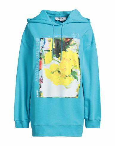 Msgm Woman Sweatshirt Turquoise Cotton Cover