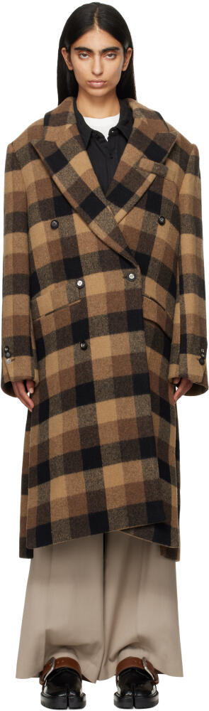 ADER error Brown Double-Breasted Coat Cover