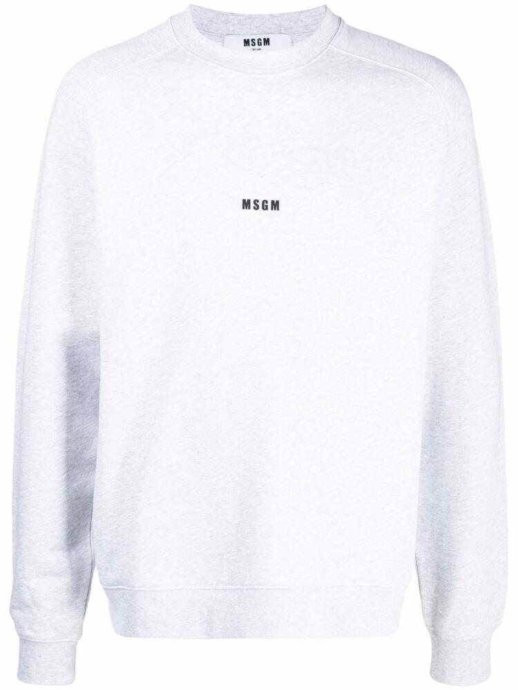 MSGM logo-print crew neck jumper - Grey Cover