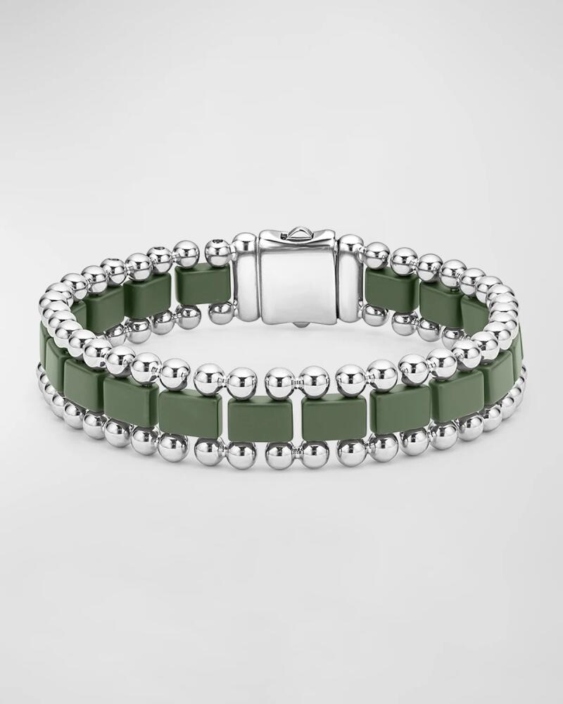 LAGOS Men's Anthem Forest Green Caviar Link Bracelet, 15mm Cover