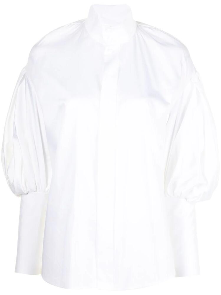 Dice Kayek high-neck poet sleeve shirt - White Cover