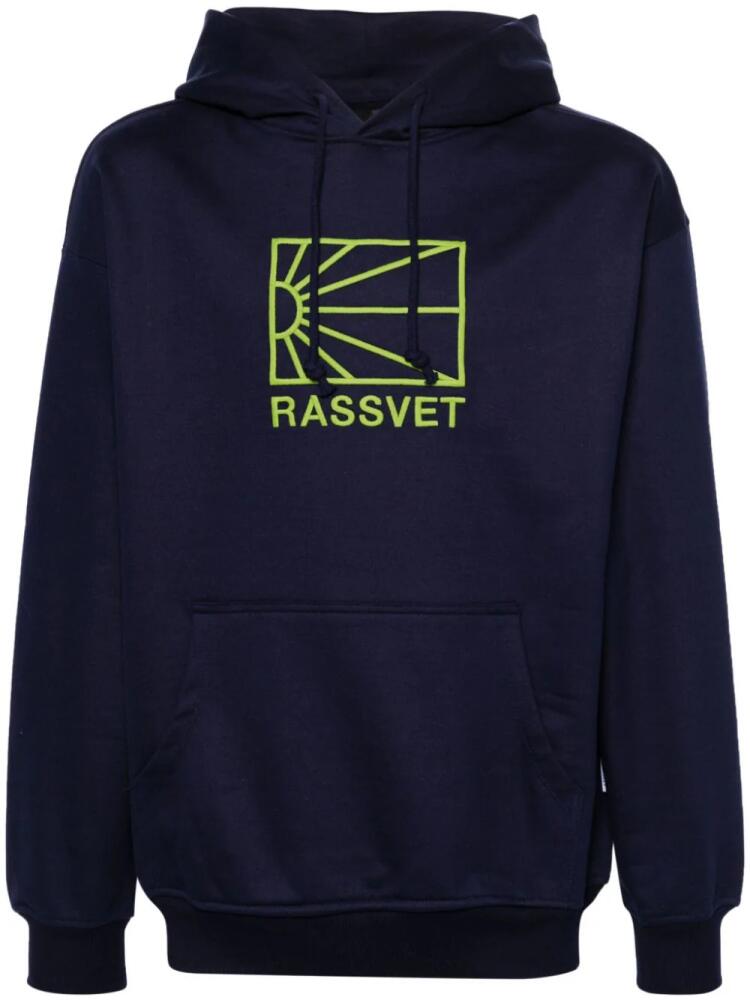 RASSVET logo-embroidered cotton hoodie - Blue Cover